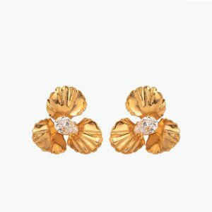 Jennifer Behr Crystal Antique Gold Earrings NWT